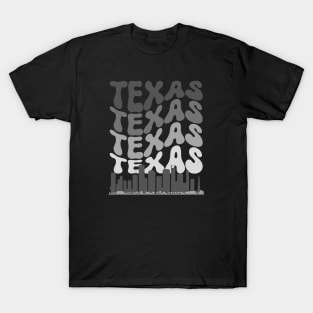 Retro Houston Texas Skyline Gray Color Fade T-Shirt